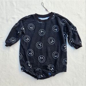 Brixton Phoenix Black and White Smiley Face Bubble Romper 12-18M